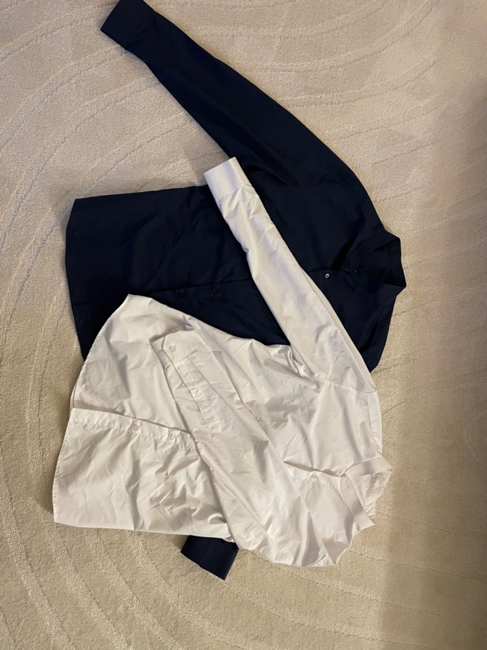 Bespoke Navy and White Slim Fit Dress Shirts 16.5/34in